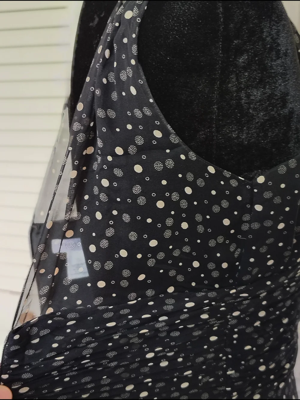 White House Black Market Black Polka Dot Silk Midi Dress Size 2 – Like New - Picture 13 of 16